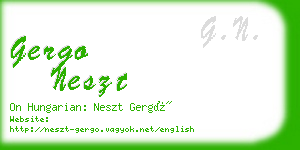 gergo neszt business card